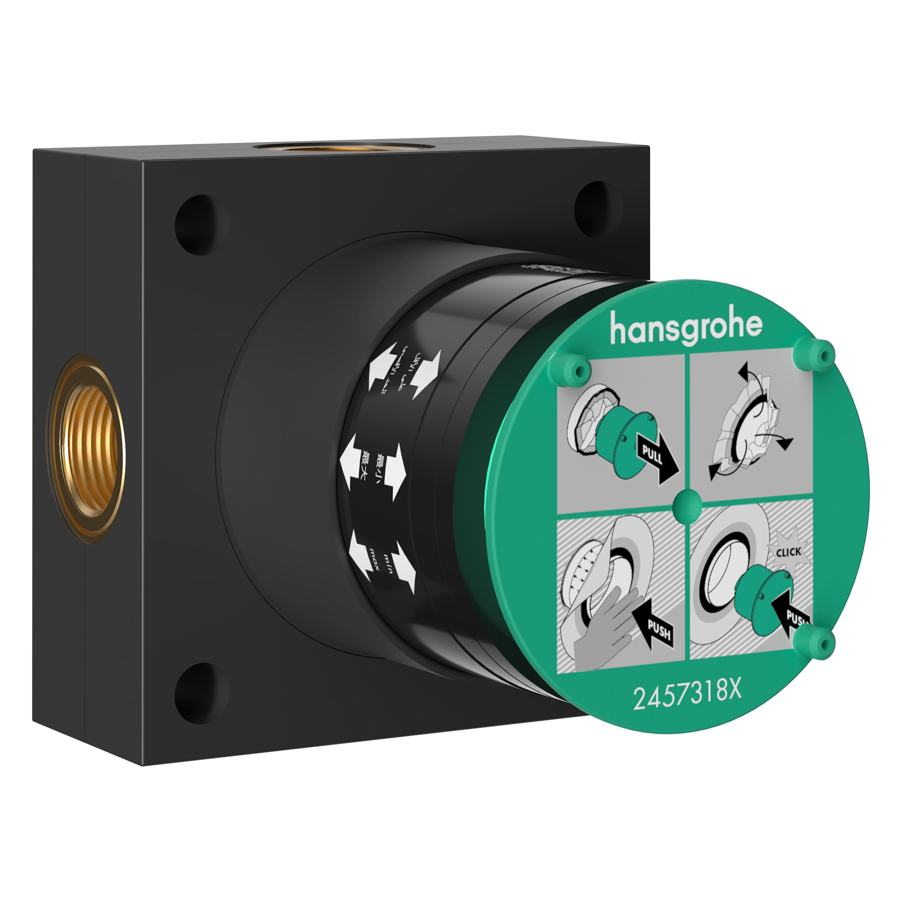hansgrohe Inbouwdeel für Hauptdusche mit 2 Strahlarten, kompakt und raumsparend (24573180)