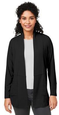 Devon & Jones DP125W Women's Raleigh Stretch Cardigan Jacket in Black size 3XL   Triblend