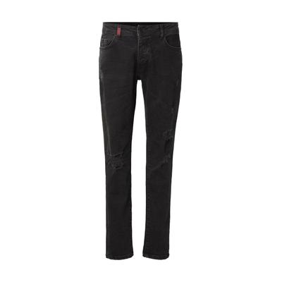 Slim-fit-Jeans 2Y PREMIUM "2Y Premium Destroyed Slim Fit Denim", Herren, Gr. 29, Normalgrößen, schwarz (washed schwarz), 98% Baumwolle, 2% Elasthan, unifarben, Jeans Slim-fit-Jeans