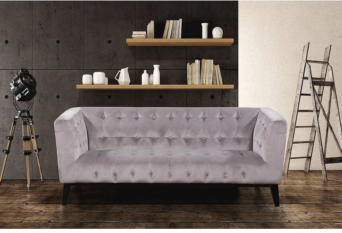 Habitat et jardin Sofá terciopelo "Vanessa" - Gris claro