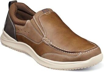 Nunn Bush Conway Moc Toe Slip-On - Mens 9 Tan Slip On W