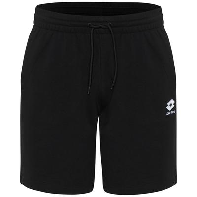 Sweatshorts LOTTO, Herren, Gr. L (52/54), Normalgrößen, schwarz (caviar), 80% Cotton, 20% Polyester, unifarben, kurz, Hosen Sweatshorts, - innen weich angeraut