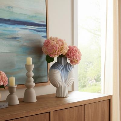 Sagebrook Home Ceramic Decorative Vase Gradient Glaze Capri Style Shell Design