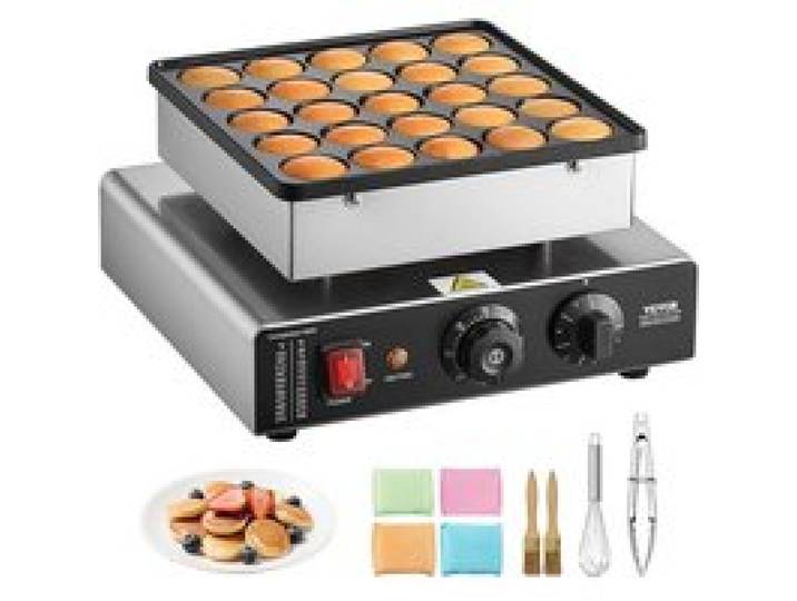 Mini Crêpière Électrique Appareil À Pancakes Capacité 25Pcs De 43 Mm De Diamètre Machine À Poffertjes Dorayaki Grille Anti[PE60]