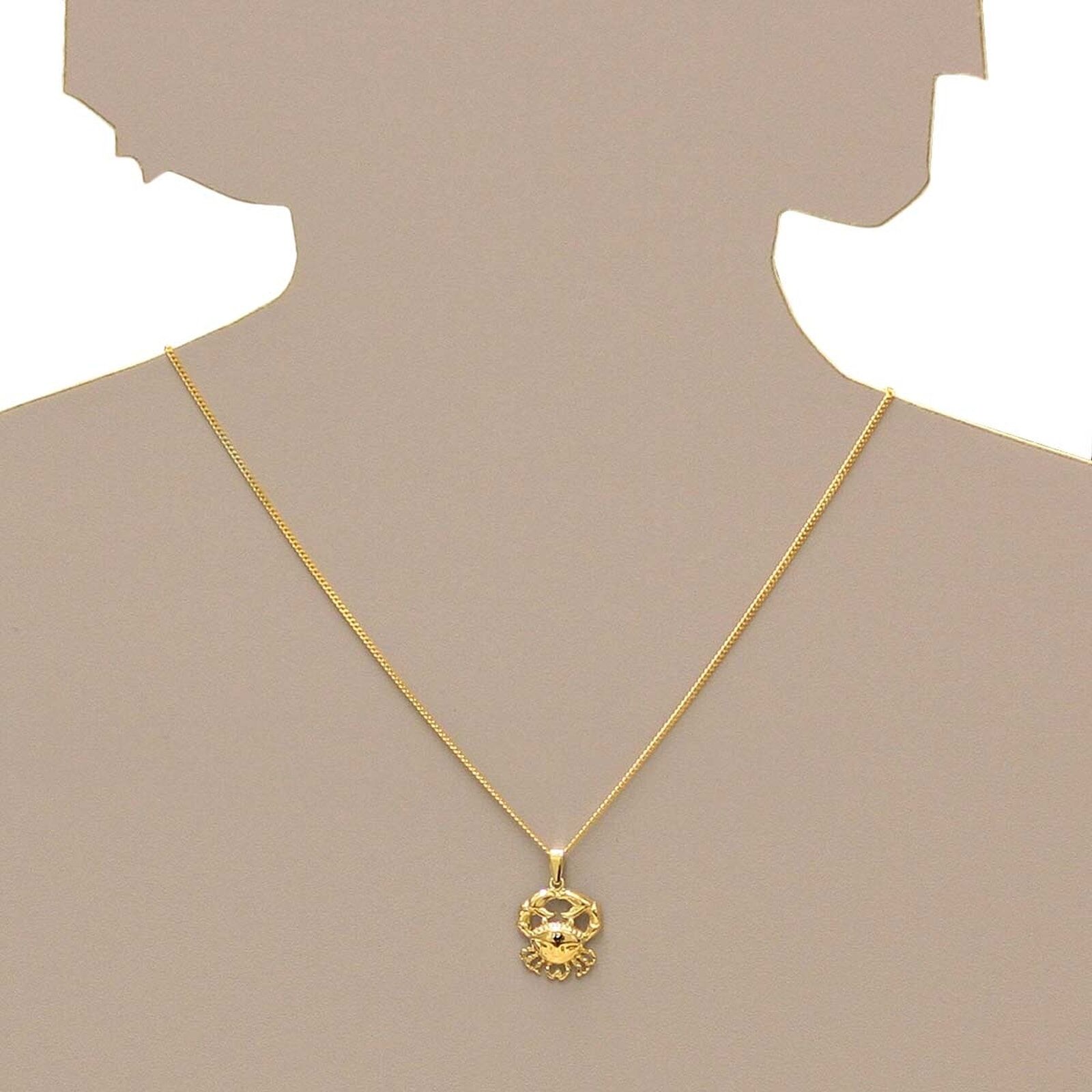 Kettenanhänger OSTSEE-SCHMUCK "Ostsee-Schmuck Anhänger Tierkreiszeichen Krebs", gelb (weiß, neutral), Schmuckanhänger, Damen, 25 x 17mm, Gelbgold 585, 2,7 g, Kettenanhänger