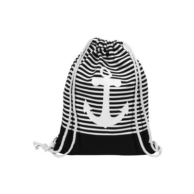 Turnbeutel CHAM CHAM "Damen Rucksackbeutel aus Textil, Maße: 40 x 32 cm, 65%", Damen, schwarz, Stoff, Taschen