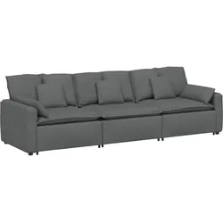 vidaXL Modulares Sofa mit Kissen Dunkelgrau