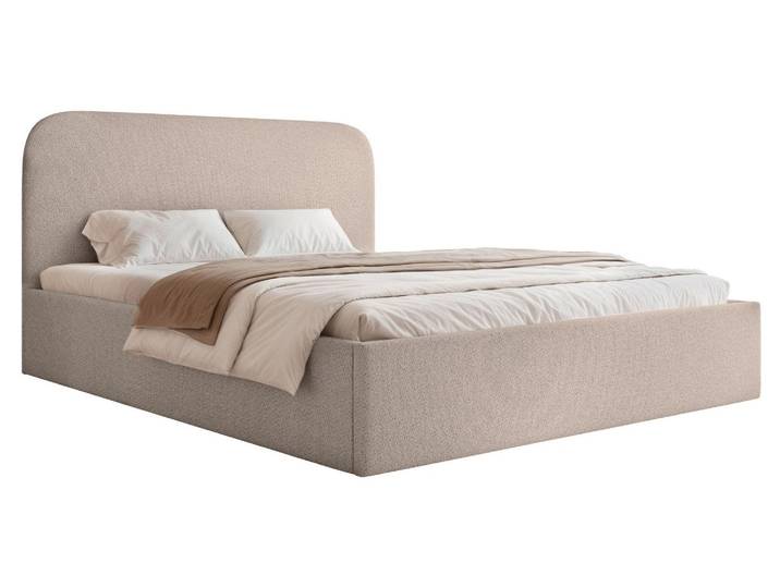Selsey Sonvivo - Lit capitonné 180x200 avec chevet\, chenille\, beige