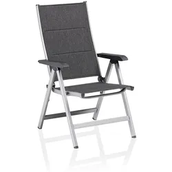 Kettler Multipositionssessel BASIC PLUS PADDED, Aluminium Silber / Outdoorgewebe Anthrazit