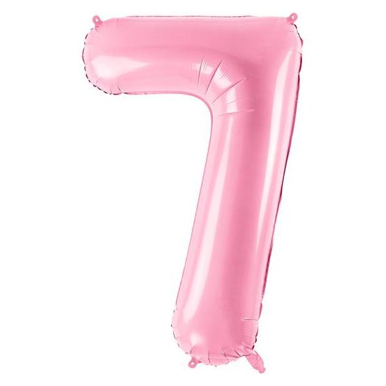 Partydeco Alu-Ball Ziffer "7" Hellrosa (1x) (FB1P-7-081)