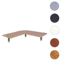 Tischplatte HWC-D40 für Eck-Schreibtisch, Schreibtischplatte, 90° MVG-zertifiziert ~ hellbraun