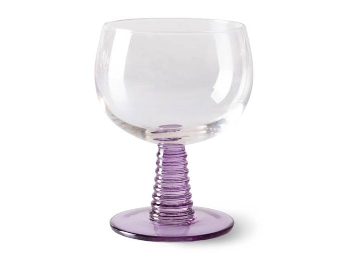 HKliving Verre à vin bas Swirl Purple