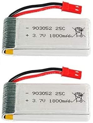 2 stuks YUNIQUE DEUTSCHLAND 3.7V 1800mAh 25C Li-po batterij met JST connector voor JJRC H11D H11C quadcopter en HQ898B RC helikopter