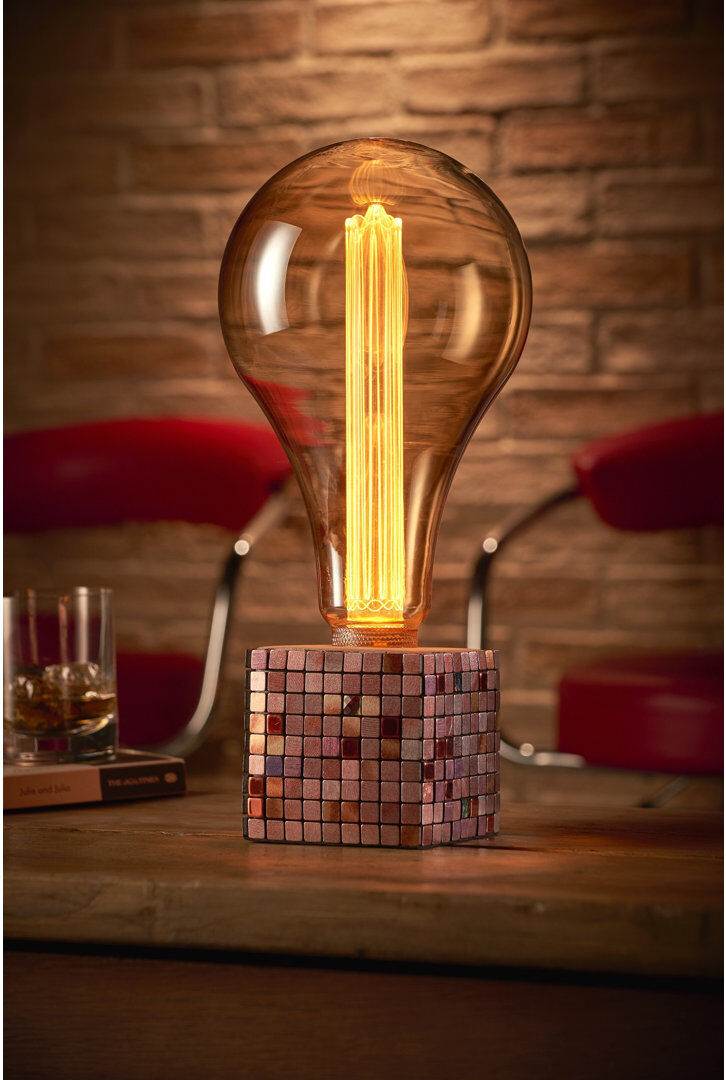 World Menagerie Boroughbridge Concrete Novelty Lamp Brown;Pink 40cm H X 10.4cm W X 10.4cm D