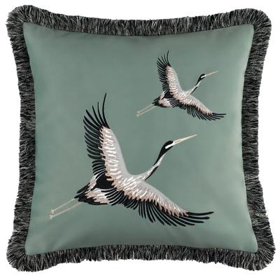 Dekokissen "Trail", grün, B:45cm L:45cm, Obermaterial: 100% Polyester, SCHÖNER WOHNEN-KOLLEKTION, Dekokissen_Sitzkissen_Kissenhüllen, mit aufwendiger Stickerei