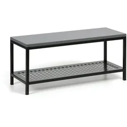 Umkleidebank mit Schuhablage aus Metall, 1000x360x439 mm, Graphit