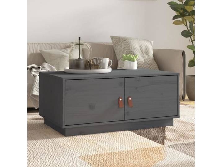 Table basse - GOTOTOP - Gris - Bois massif - Contemporain - Rectangulaire