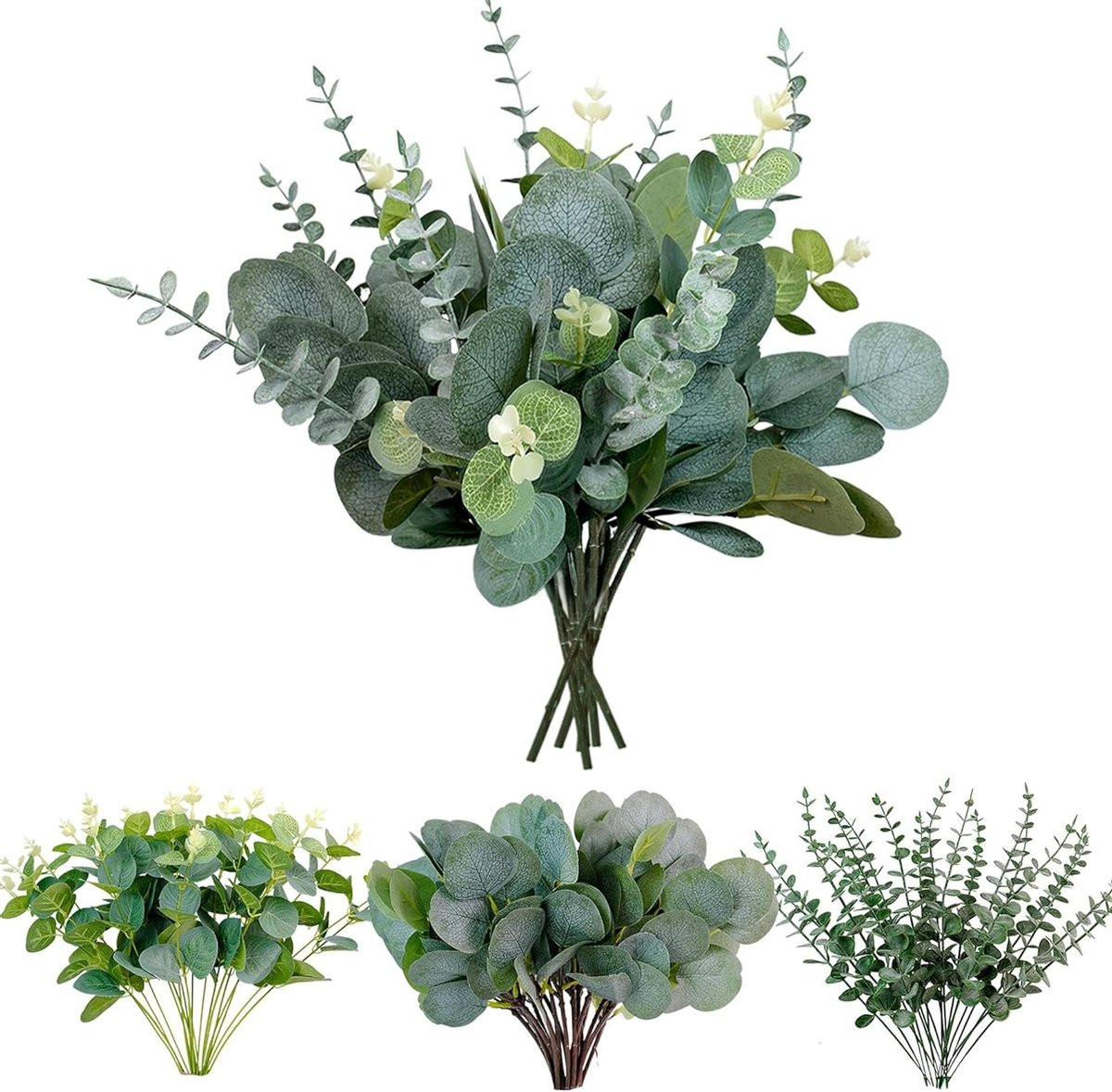 Set van 30 kunstmatige eucalyptusplanten voor decoratie en bruiloften