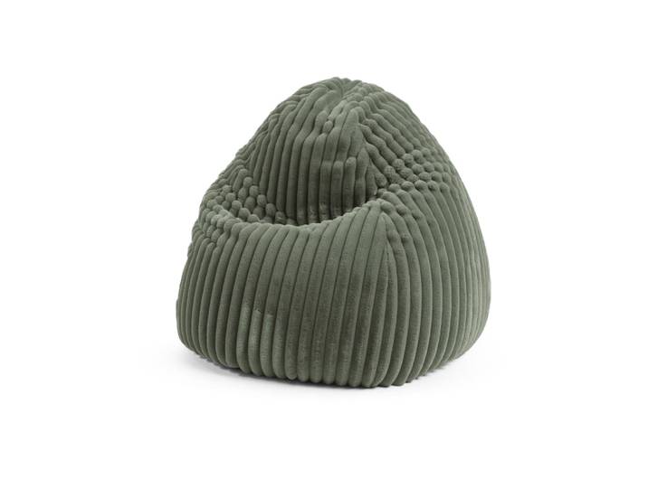 Pouf poire xl confort extrême moelleux velours sauge 70x110 cm