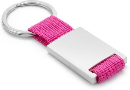 Porte-clés publicitaire Yip polyester métal fuchsia