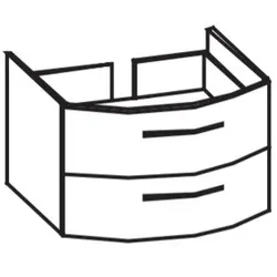 Artiqua 215 Waschtischunterschrank für Keramikwaschtisch, Anthrazit Hochglanz, 215-WU2L-2-80-7099-51 215-WU2L-2-80-7099-51