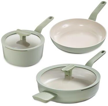 BergHOFF Balance 5Pc Nonstick Ceramic Cookware Set With Glass Lid, Recycled Aluminum