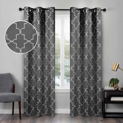 Superior Trellis Washable Room Darkening Curtains, Set of 2 Panels