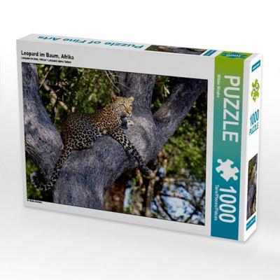 CALVENDO Puzzle Leopard im Baum, Afrika | 1000 Teile Lege-Größe 64x48cm Foto-Puzzle für glückliche Stunden
