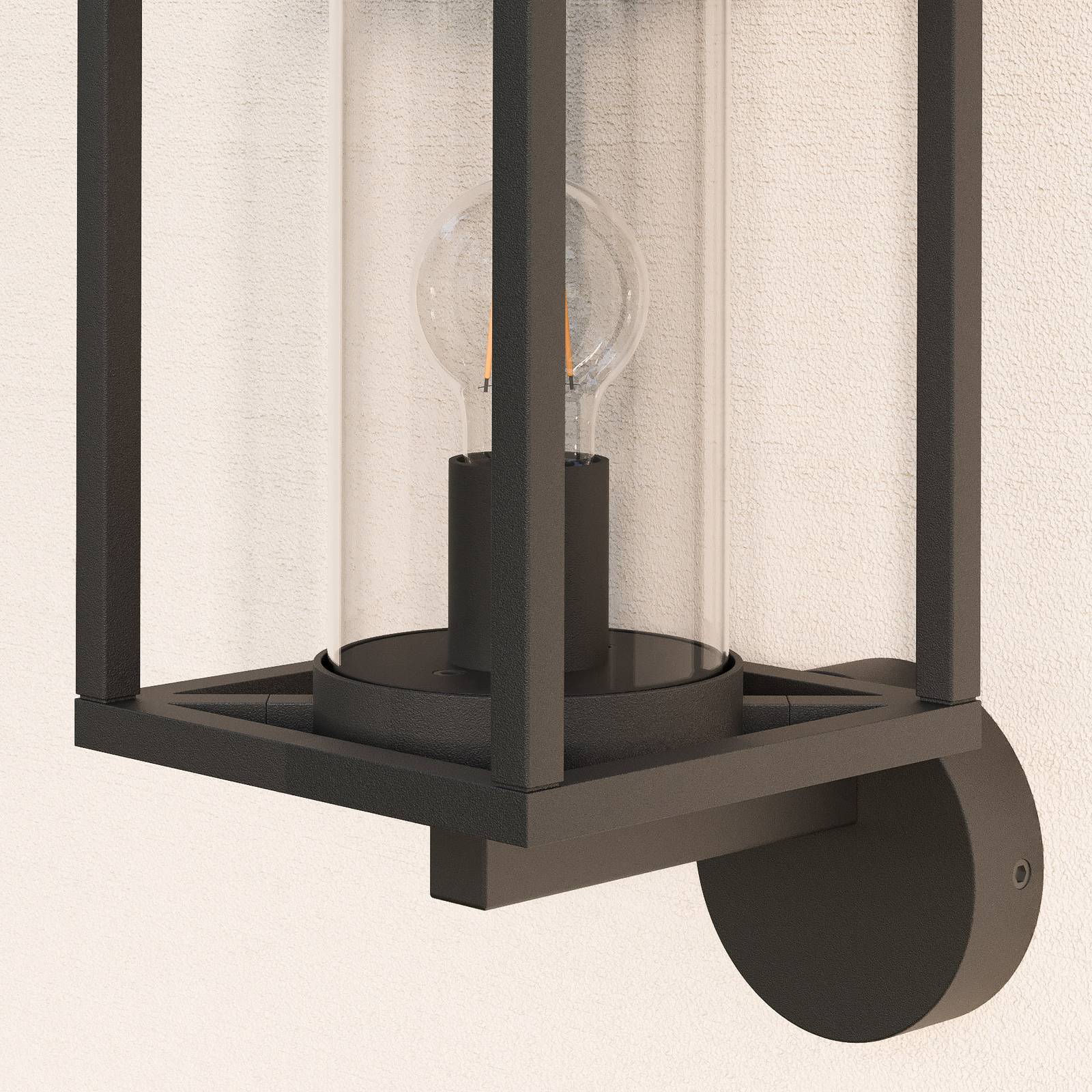 Außenwandleuchte Ferda Lucande, dimmbar, schwarz, Aluminium, Modern, Wandleuchte außen