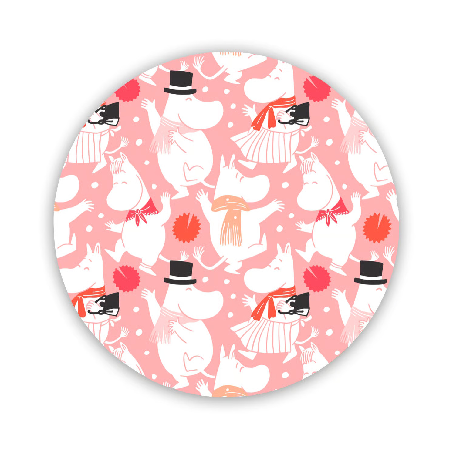 Opto Design Moomin Celebration Onderzetter Wit-roze Ø21 cm