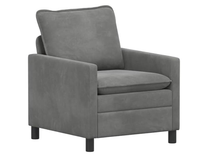 KTHLBRH Sofa-Set, 2-teilig, dunkelgrau, Samt Doppelschichtige Kissen, robustes Metallgestell, modernes lineares Design