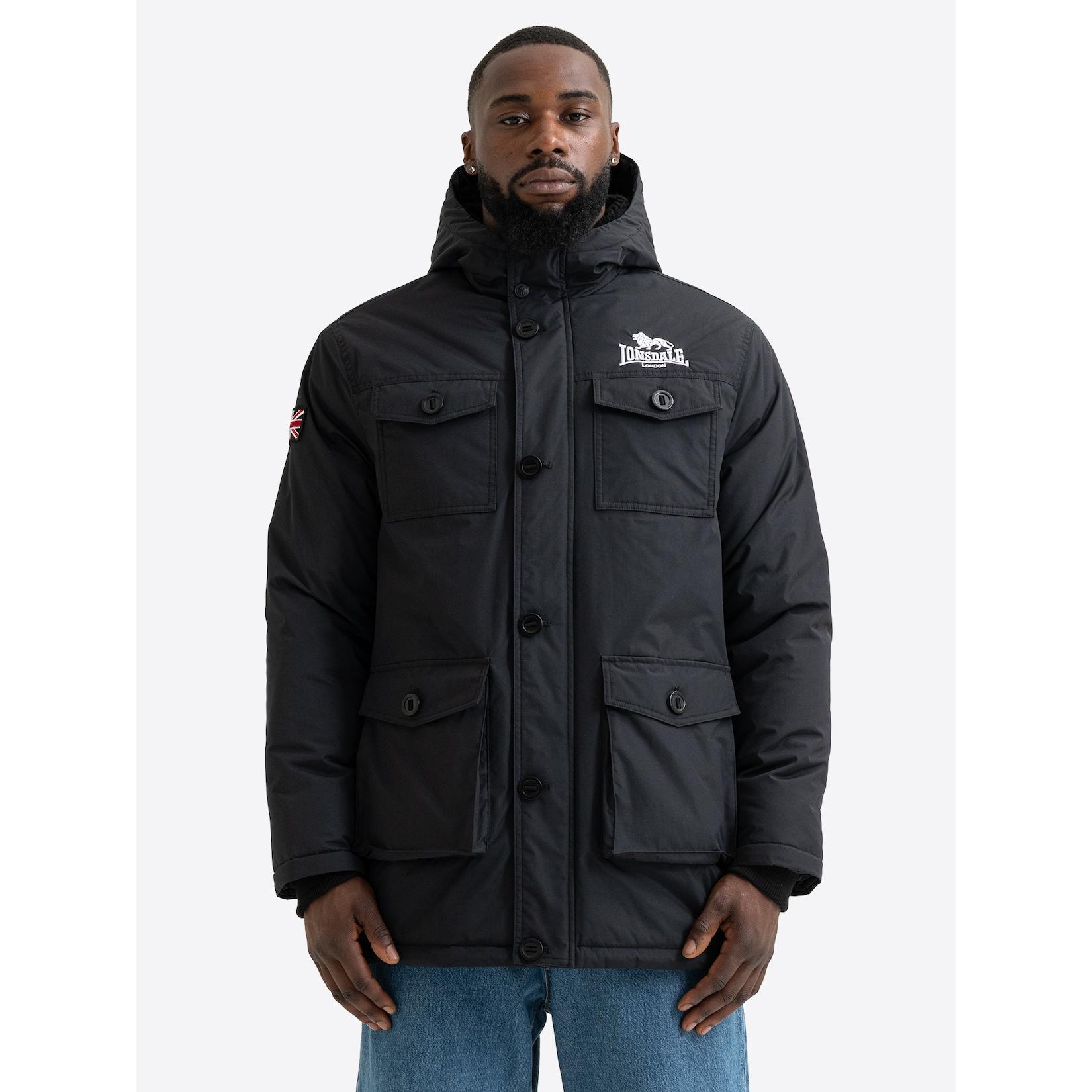 Lonsdale Herren Winterjacke mit Kapuze normale Passform BIRLING
