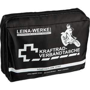 Leina-Werke Erste-Hilfe-Tasche Kraftrad Typ II, nach DIN 13167 gefüllt, schwarz, für Motorrad