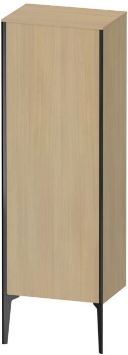 Duravit XViu Halbhochschrank XV1326RB271 50x36x133cm, schwarz matt, Tür rechts, mediterrane eiche