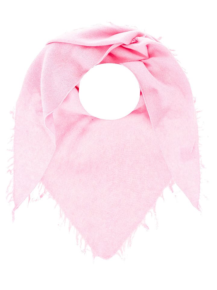 Zwillingsherz Kaschmir-Dreieckstuch in Rosa - (L)180 x (B)73 cm - onesize
