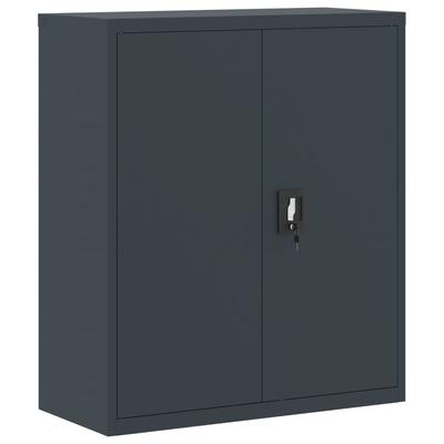 Décoshop26 - Büromöbel-Schubladenelemente mit abschließbaren Türen 90 x 40 x 105 cm anthrazitfarbener Stahl DEC024503 DEC024503