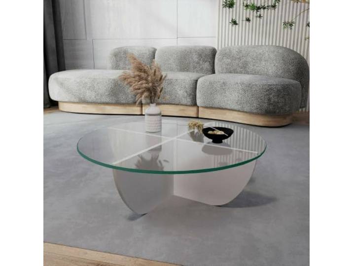Dmora Couchtisch Phoebe 90x90x30h cm Weiß rund