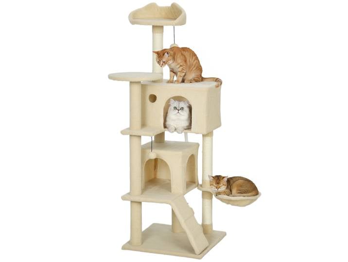 Arbre à gratter pour chat Pawhut 140 cm avec plusieurs plates-formes