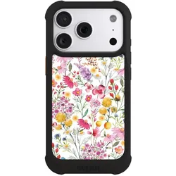 Nivocase Hülle für Apple iPhone 18 Pro Stossfeste Handyhülle NIVOmax Case Schwarz Blumen Frühling Muster (Apple iPhone 18 Pro), Smartphone Hülle, Schwarz