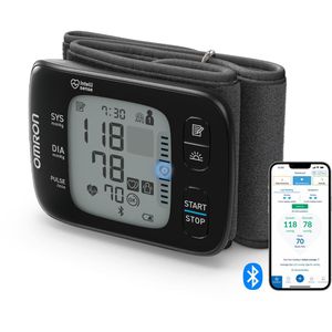 OMRON Blutdruckmessgerät RS7 Intelli IT, vollautomatisch, LC-Display, App-fähig, Bluetooth, für Handgelenk