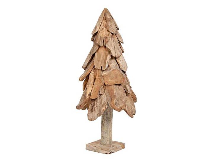 LEBENSwohnART BOOM Deko Baum, Teakholz, Weihnachtsbaum aus Holz, H100cm Holzdeko in Tannenform für Advent und Winterzeit, vielseitig auf Boden, Kommode oder Fensterbank dekorativ einsetzbar