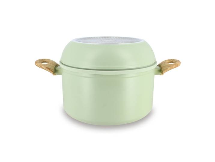Batterie de cuisine amovible 8 pièces céladon en aluminium recyclé