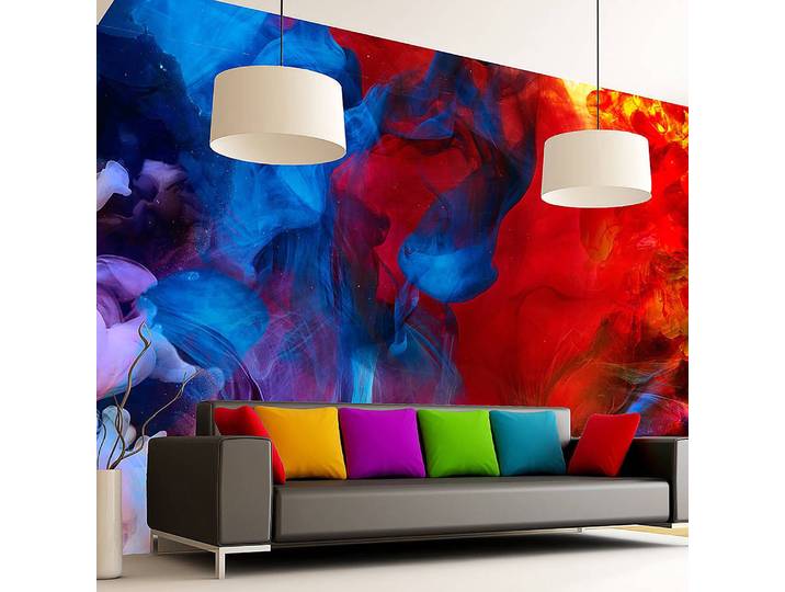 Papier peint intissé Colored Flames 250 x 175cm 250 x 175 cm