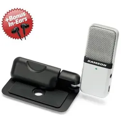 Samson GO Mic kompaktes USB Mikrofon + Bonus In-Ear Kopfhörer, Mikrofon