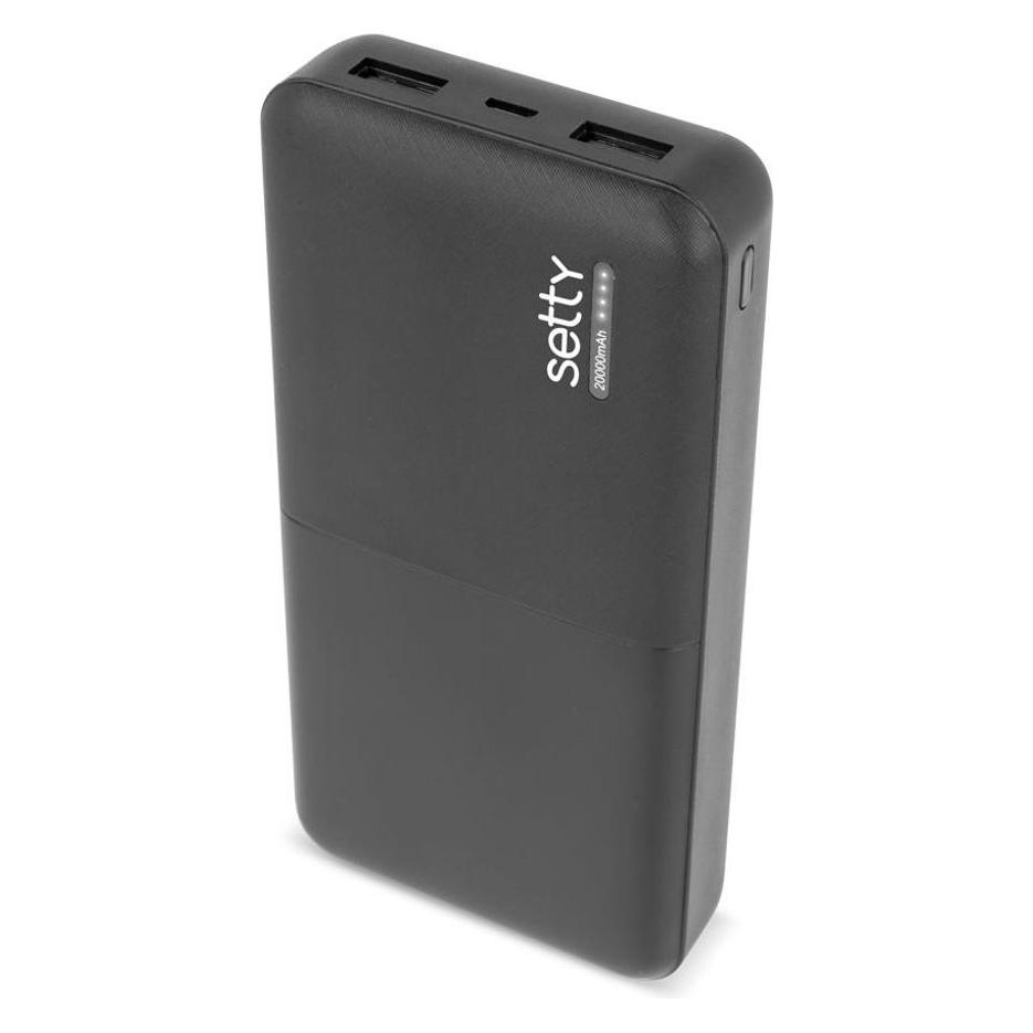 Setty SPB-20 Powerbank 20000 mAh - Black (20000 mAh, 20 W, 74 Wh) (GSM043161)