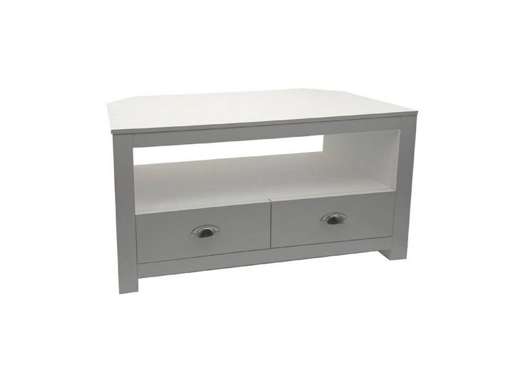 Wohnling Lowboard WL7.770 TV Möbel Weiß 85cm TV Board Fernsehunterschrank Fernsehkommode (Praktische Aufteilung mit moderner Linienführung), Kompakte Lösung für kleine Wohnbereiche