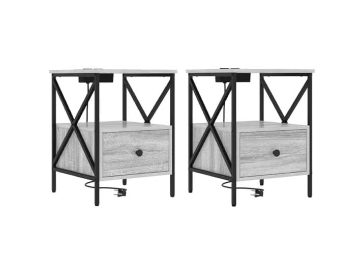 Coespram Nachttisch 2er Set mit Schubladen Graues Sonoma 55 cm Praktische Beistelltische fürs Schlafzimmer bieten stabilen Stauraum und zeitlosen Charme.