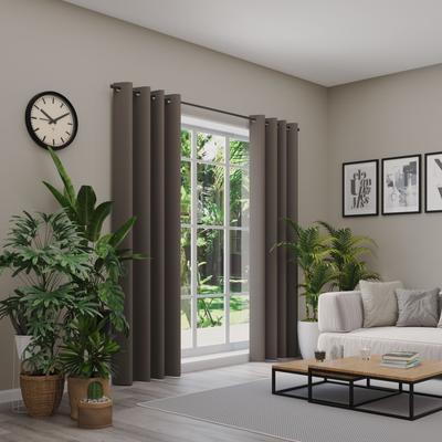 Verdunkelungsvorhang NEUTEX FOR YOU "INSULA", braun, B:140cm H:260cm, Polyester, Gardinen, Uni-Dimout für starke Verdunklung, nach Maß