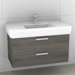 Artiqua 413 Waschtischunterschrank für Renova Plan 122100, 122103 Graphit Struktur quer, 413-WU2L-K1 413-WU2L-K11-7098-401