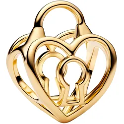 Pandora 764358C00 Charm Goldfarben Offen Gearbeitetes Herz-Schloss